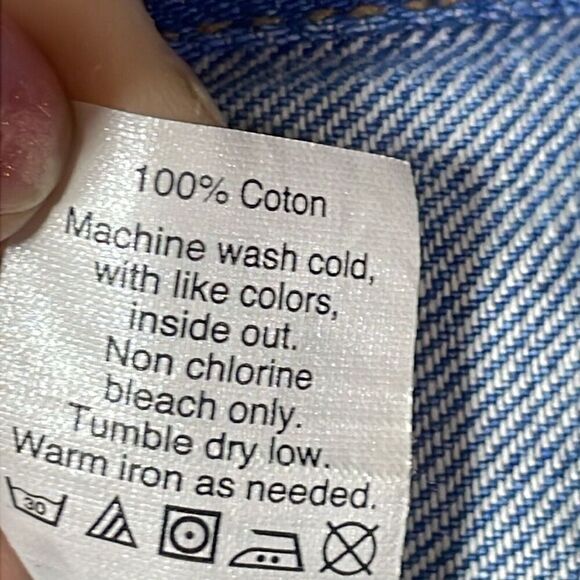 Madewell Blue Likes Patchwork Two Toned Raw Hem‎ Denim Jean Jacket Women Siz/XXS - Picture 9 of 9